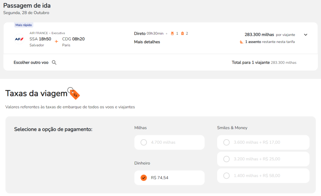 Resgate na executiva de Salvador para Paris com a Air France
