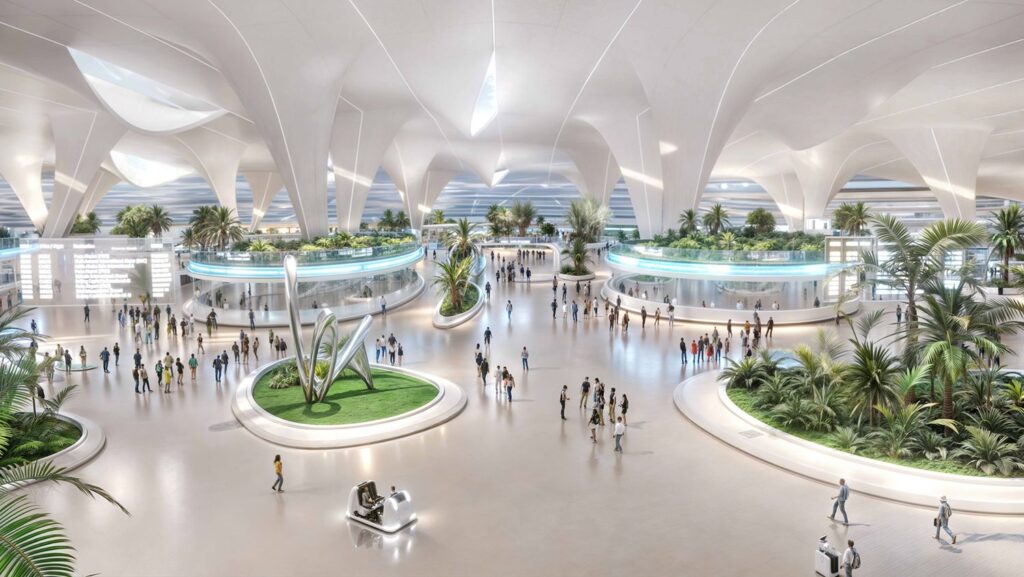 Mais detalhes do novo interior do novo aeroporto de Dubai (DWC)