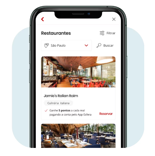 Como ganhar pontos Esfera com restaurantes