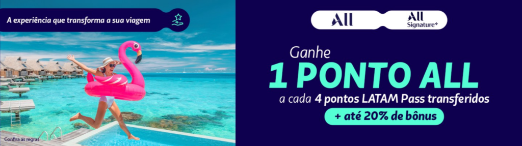 ALL Accor e LATAM Pass com 20% de bônus