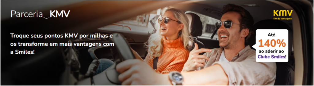 Promoção Smiles e KMV Km de Vantagens com até 140% de bônus