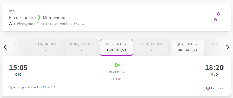 SKY Airline terá voos do Rio para Montevidéo em dezembro