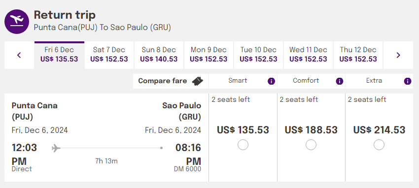 Arajet inicia venda de passagens dos voos diretos de São Paulo a Punta Cana