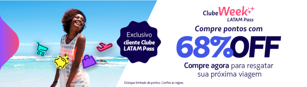 compra de pontos LATAM Pass com 68% de desconto para assinantes do clube