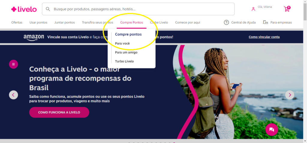 57% de desconto na compra de pontos Livelo apenas até domingo (15/09)
