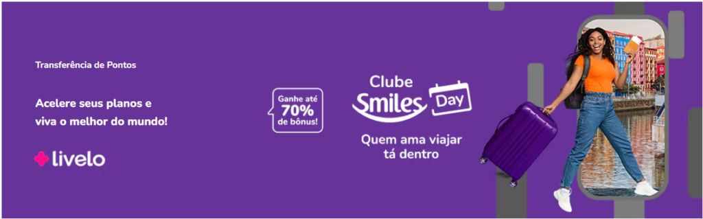 Promoção entre Livelo e Smiles com até 100% de bônus