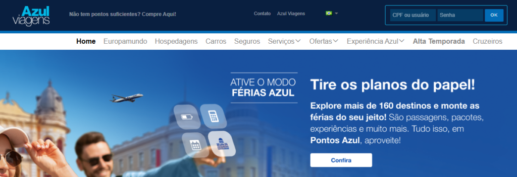 Como reservar viagem com pontos