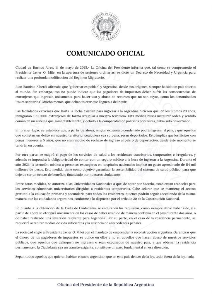 Argentina passará a exigir seguro médico para turistas