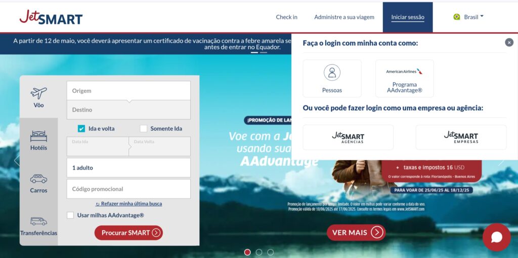 AAdvantage e JetSmart - use milhas American para voar na América do Sul
