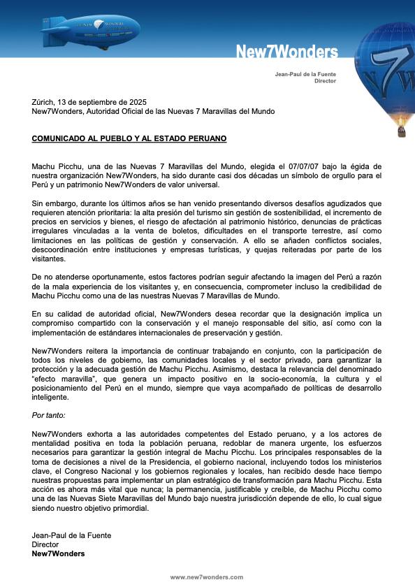 Machu Picchu pode perder título de uma das 7 Maravilhas do Mundo? Entenda aqui