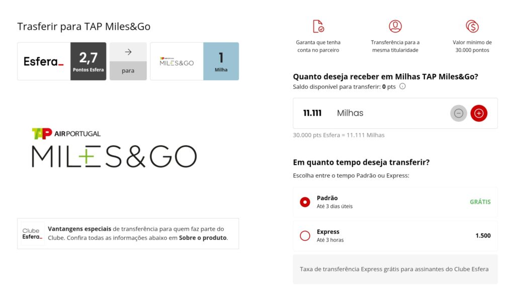 Agora é possível transferir pontos Esfera para TAP Miles&Go e Aeromexico Rewards