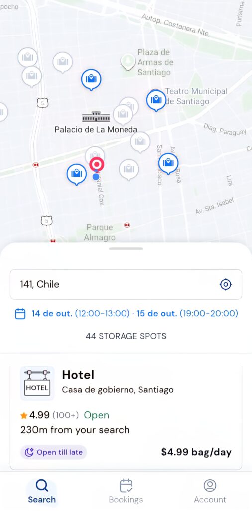 Onde deixar as malas