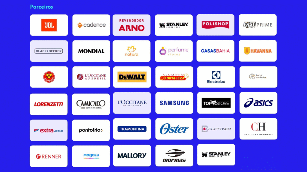 Marcas parceiras do Uau CAIXA