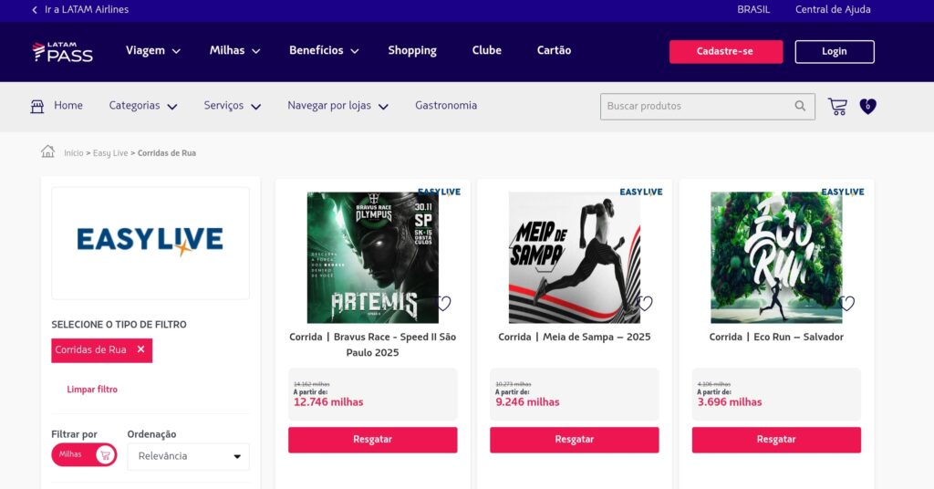 Como trocar milhas por ingressos esportivos na LATAM