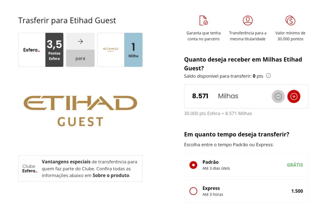 Novas parcerias Esfera com programas de fidelidade da Etihad e Turkish